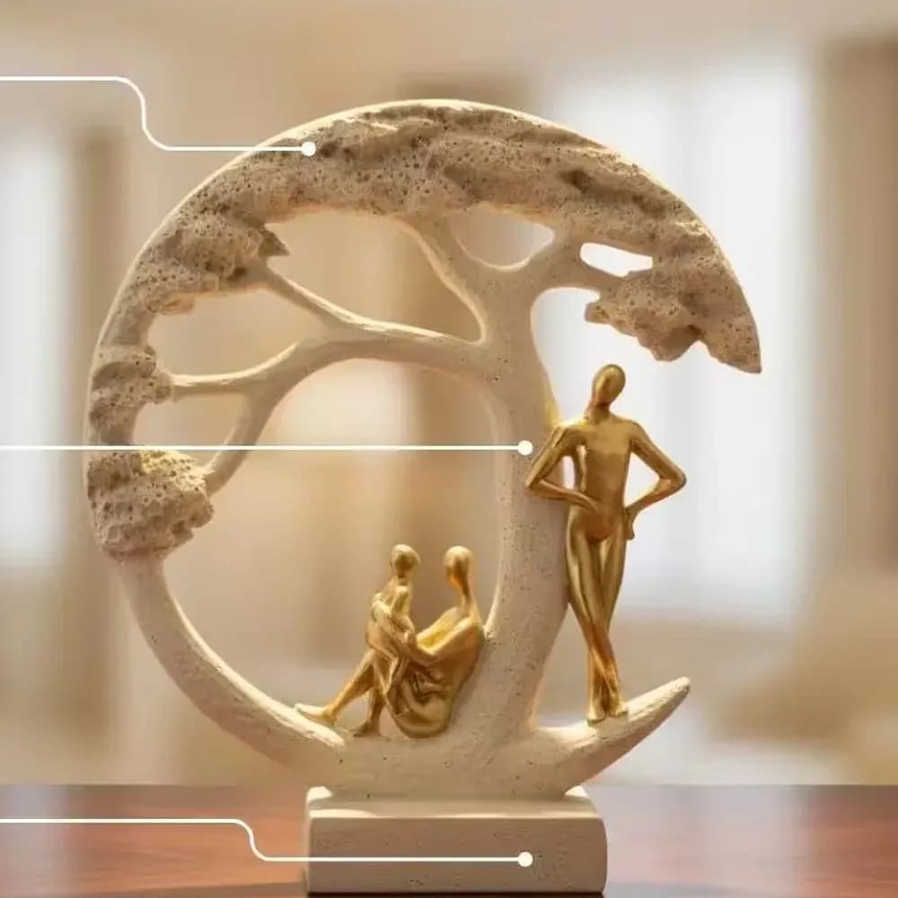 Moonlit couple sculpture