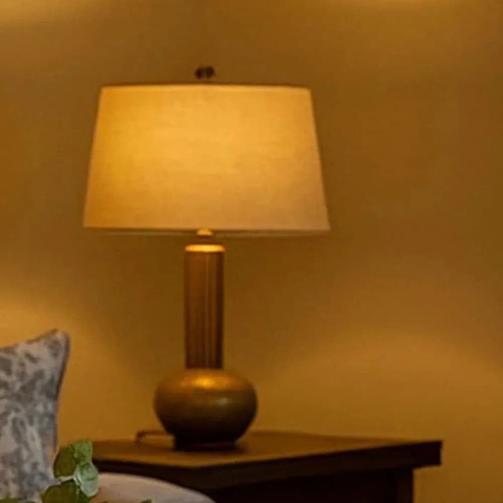 Kesar linen-shade table lamp — Nordic Line