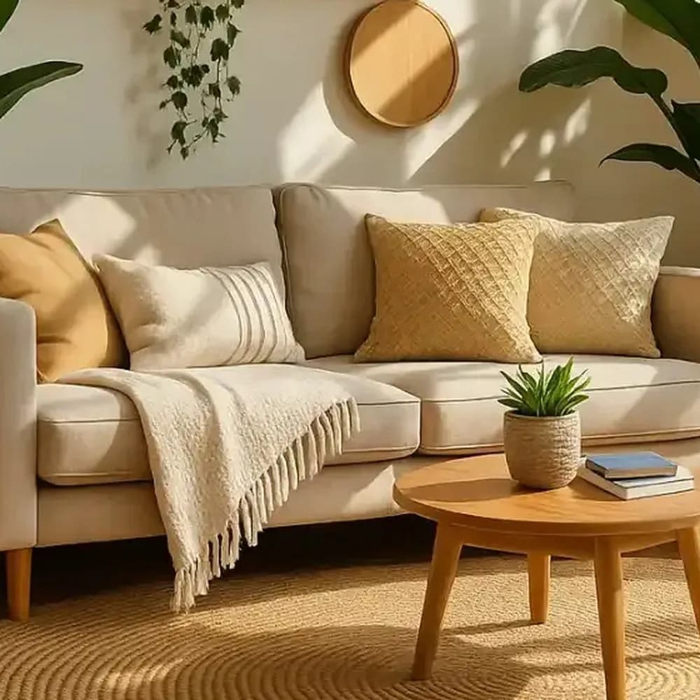 Oat linen loveseat