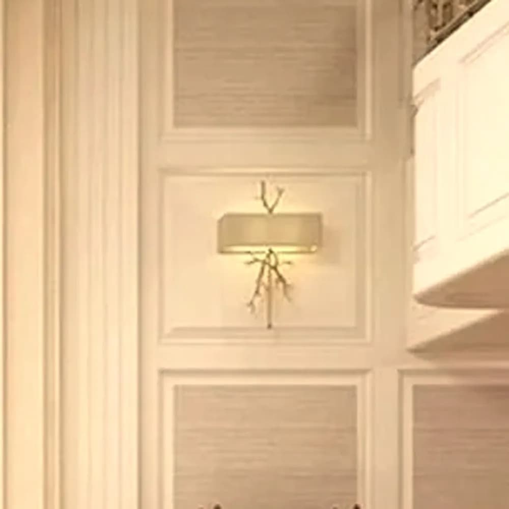 Fluted glass wall sconce, pair — detail
