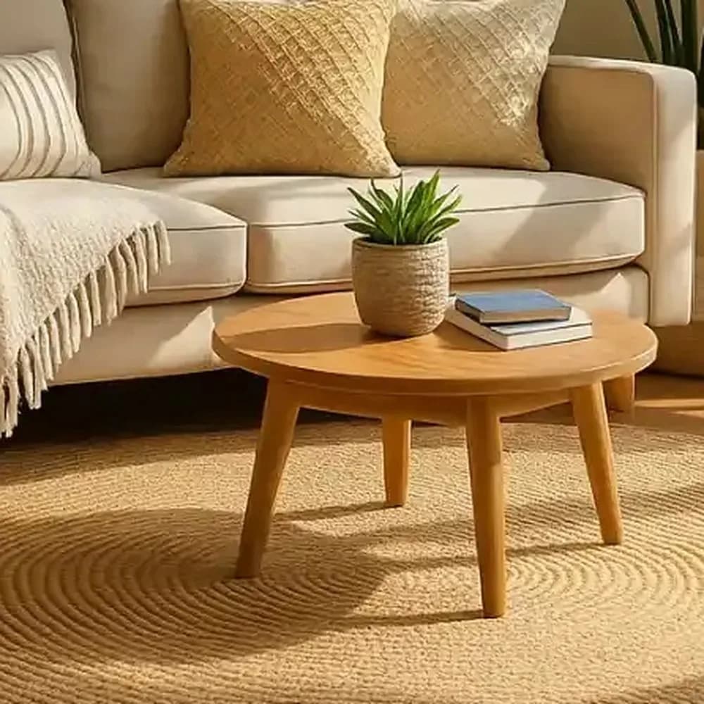Mango wood round coffee table — Nordic Line