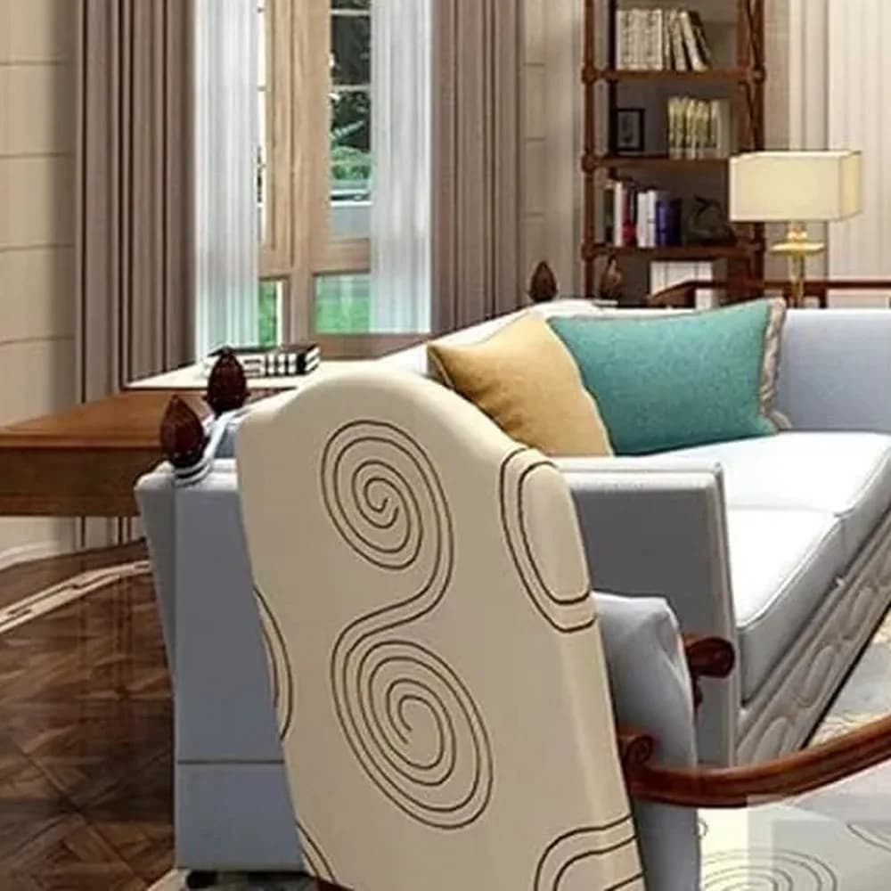 Spiral-back accent armchair