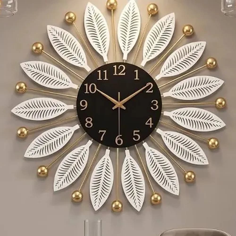 Phool leaf metal wall clock — detail