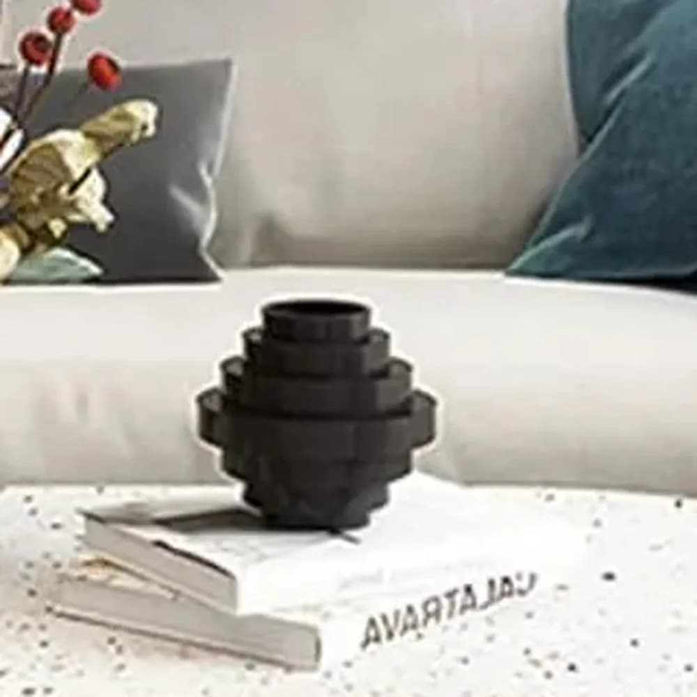 Matte black ceramic vase — Jaipur Collection