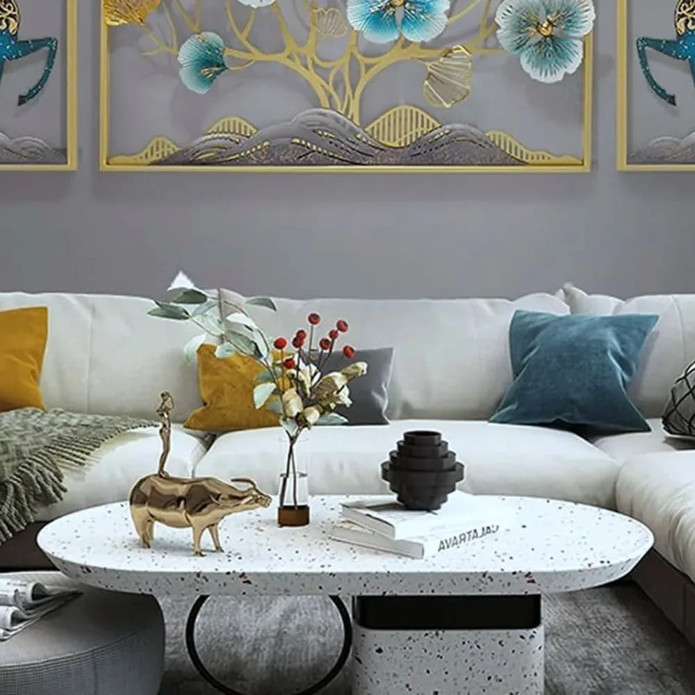 Kamal blossom framed panel — Heritage Edit — detail