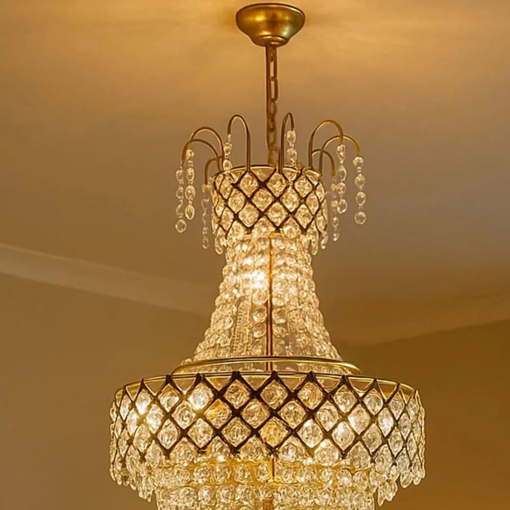 Ruhaani crystal chandelier, antique gold — Nordic Line