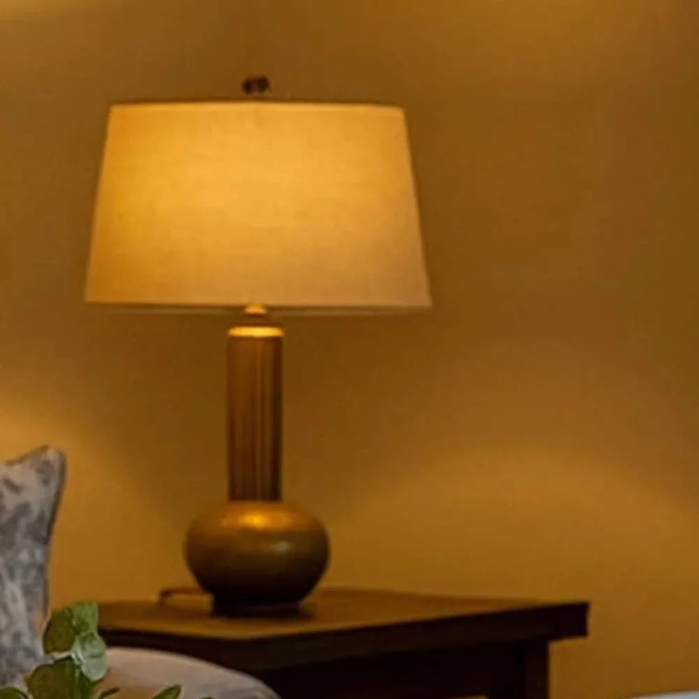 Kesar linen-shade table lamp — Jaipur Collection