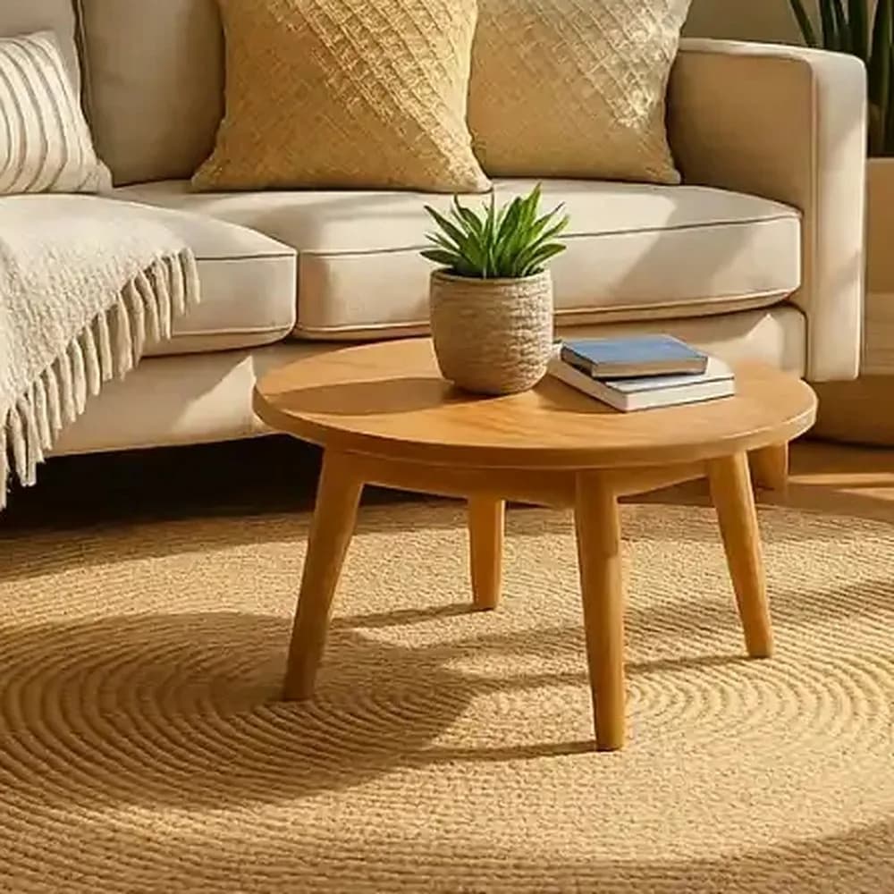 Mango wood round coffee table — Heritage Edit