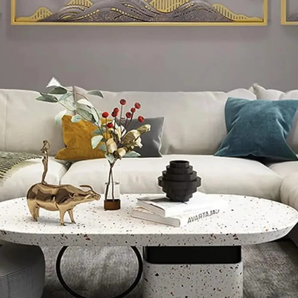 Terrazzo oval coffee table — Jaipur Collection