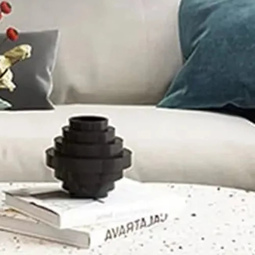 Matte black ceramic vase — Coastal Series