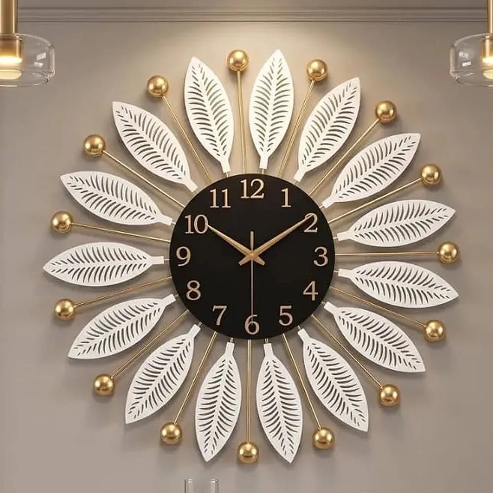 Phool leaf metal wall clock — Nordic Line