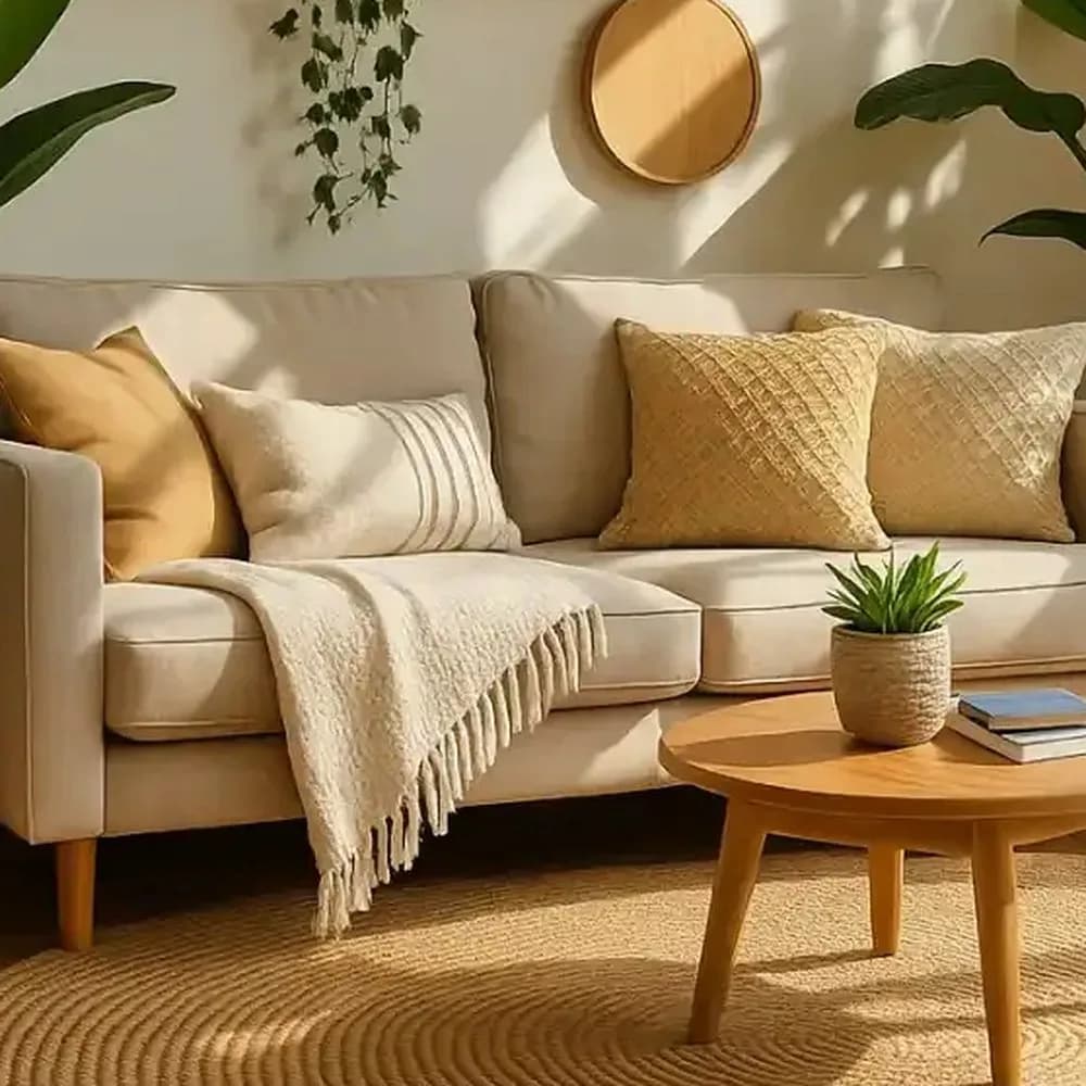 Oat linen loveseat — Jaipur Collection