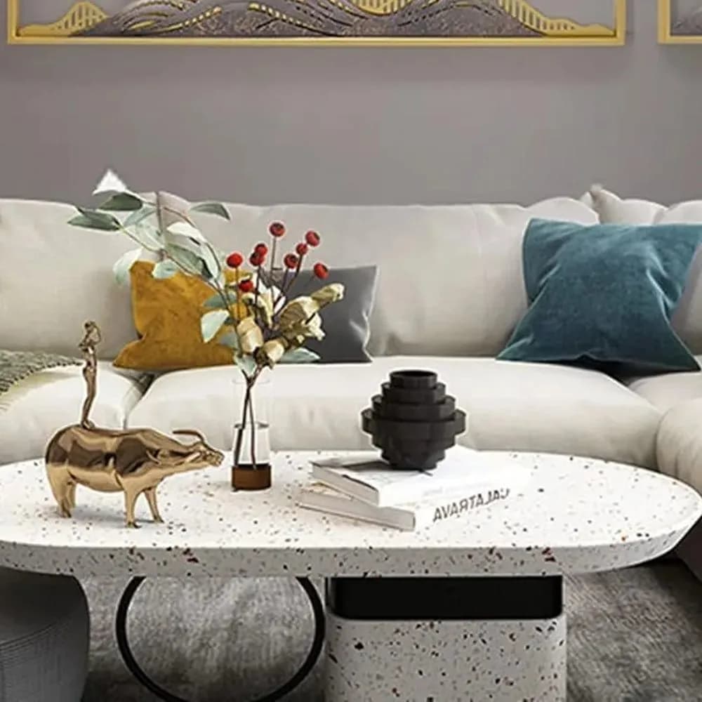 Terrazzo oval coffee table — Coastal Series