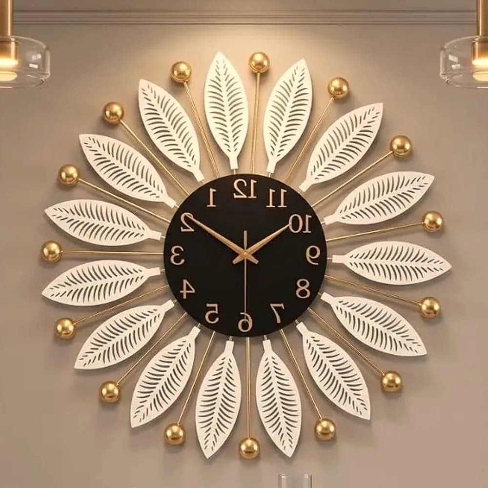 Surya sunburst clock, 60 cm — Coastal Series