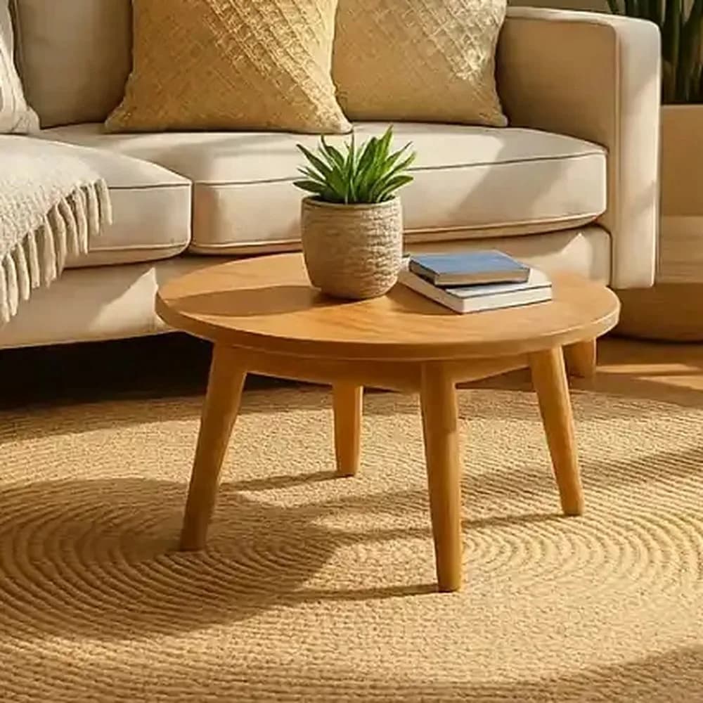 Mango wood round coffee table — Jaipur Collection