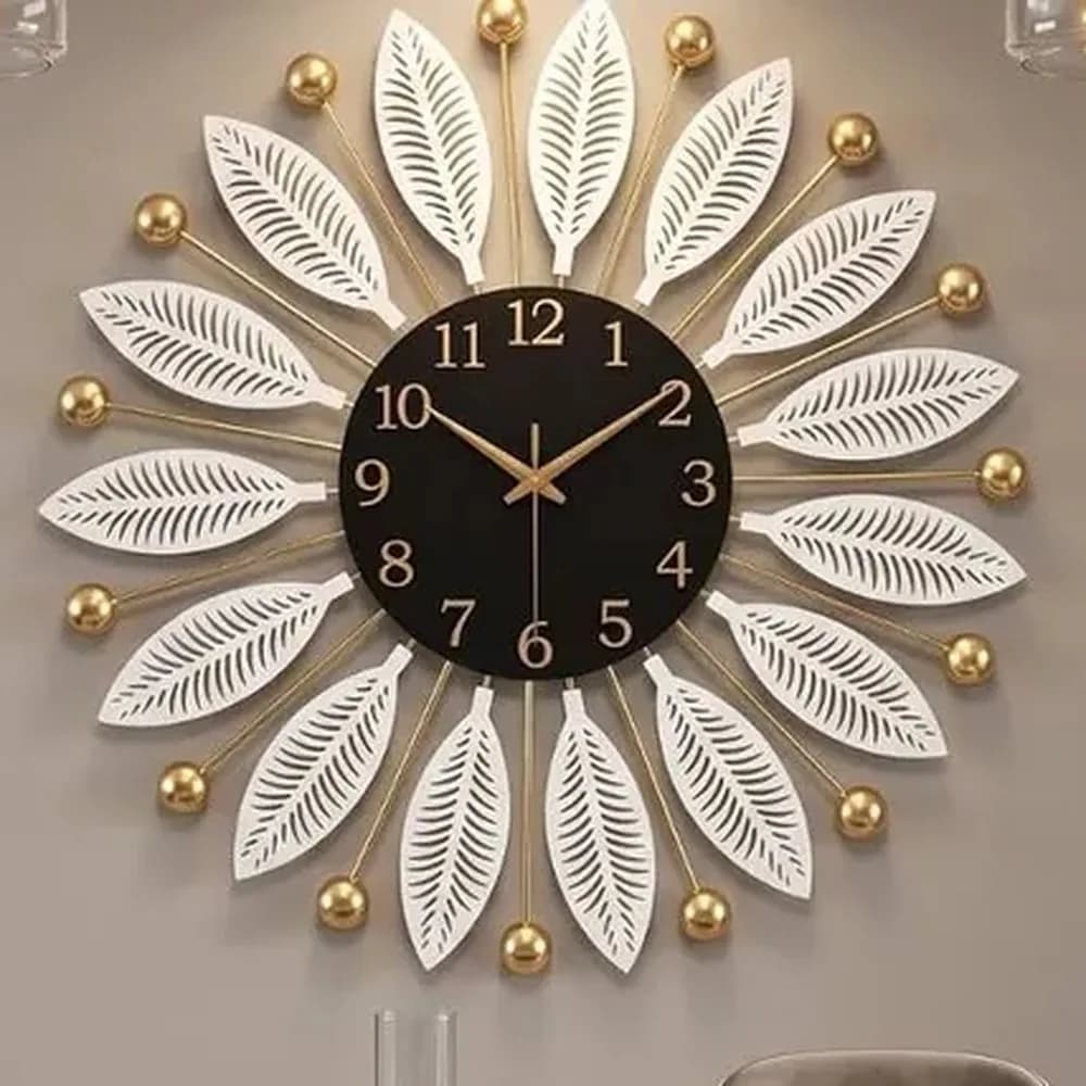 Phool leaf metal wall clock — Heritage Edit — detail