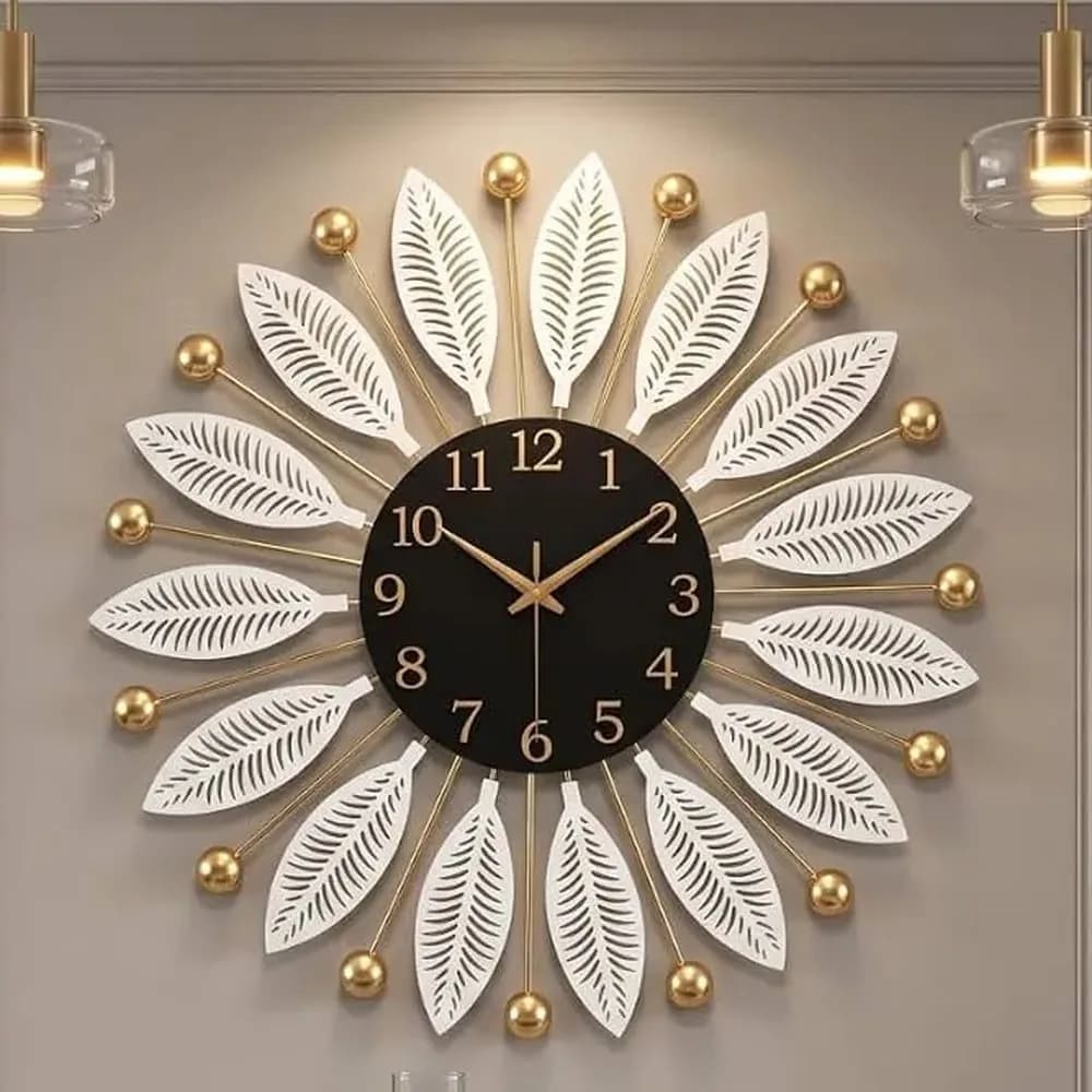 Phool leaf metal wall clock