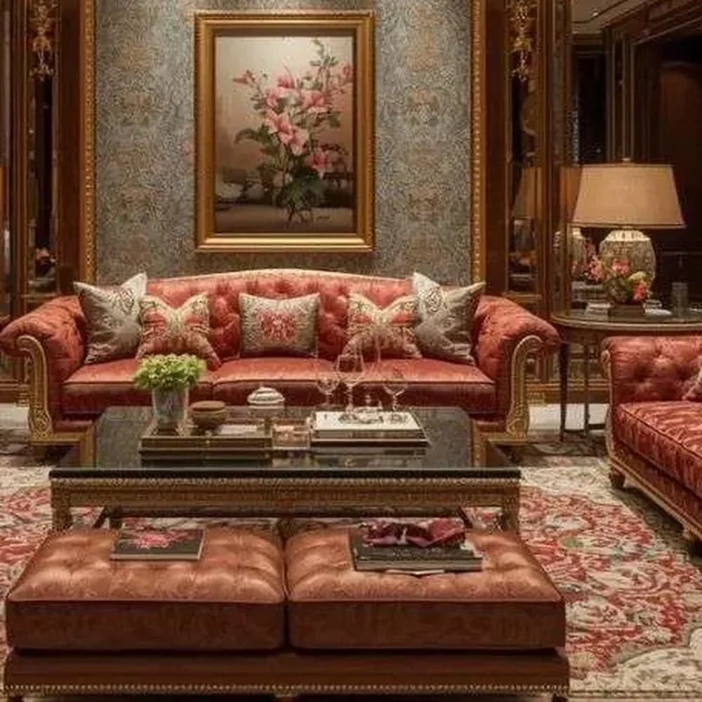 Maharaja carved sofa set, 3+1+1 — detail